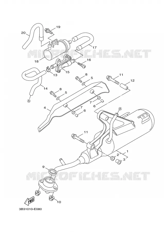 ECHAPPEMENT Yamaha SCOOTER 50 2007 GIGGLE  XF50