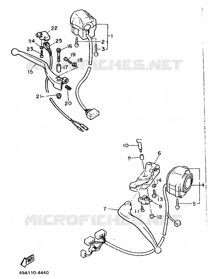 COMMODO / LEVIER Yamaha MOTO 600 1989 XJ  XJ600