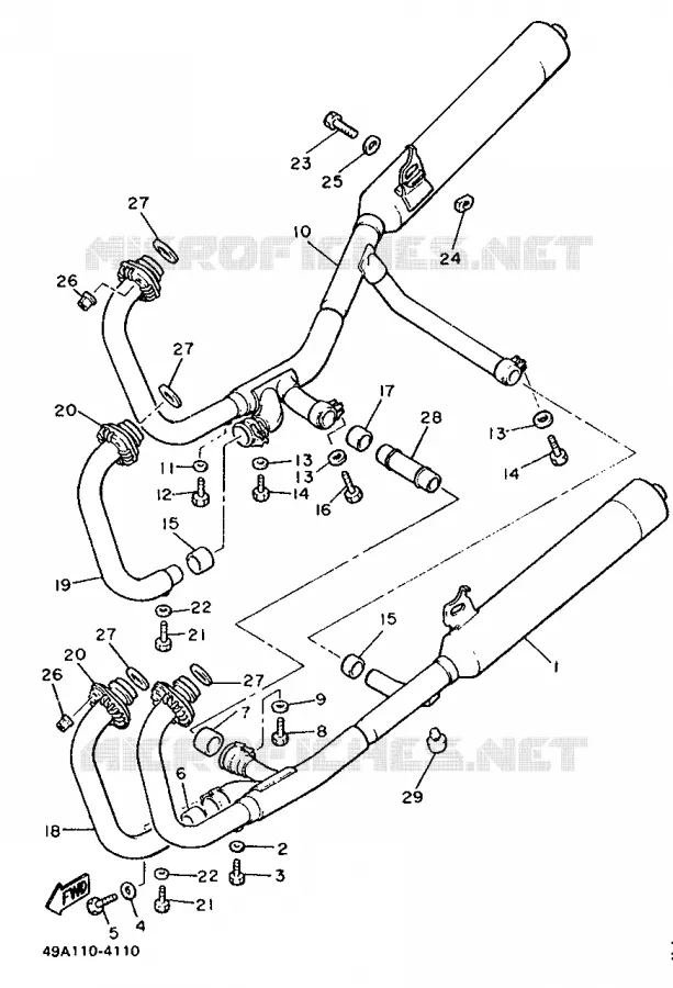 ECHAPPEMENT Yamaha MOTO 600 1990 XJ  XJ600