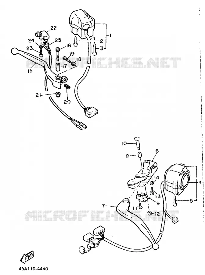 COMMODO / LEVIER Yamaha MOTO 600 1990 XJ  XJ600