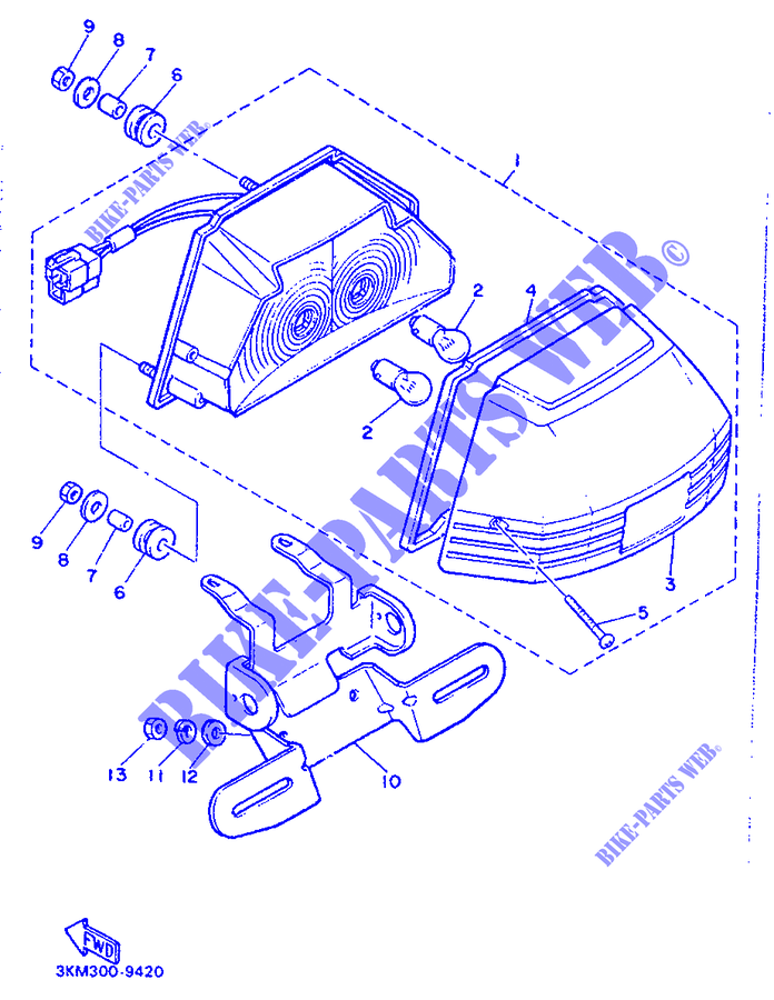 FEU ARRIERE pour Yamaha XJ600 de 1991