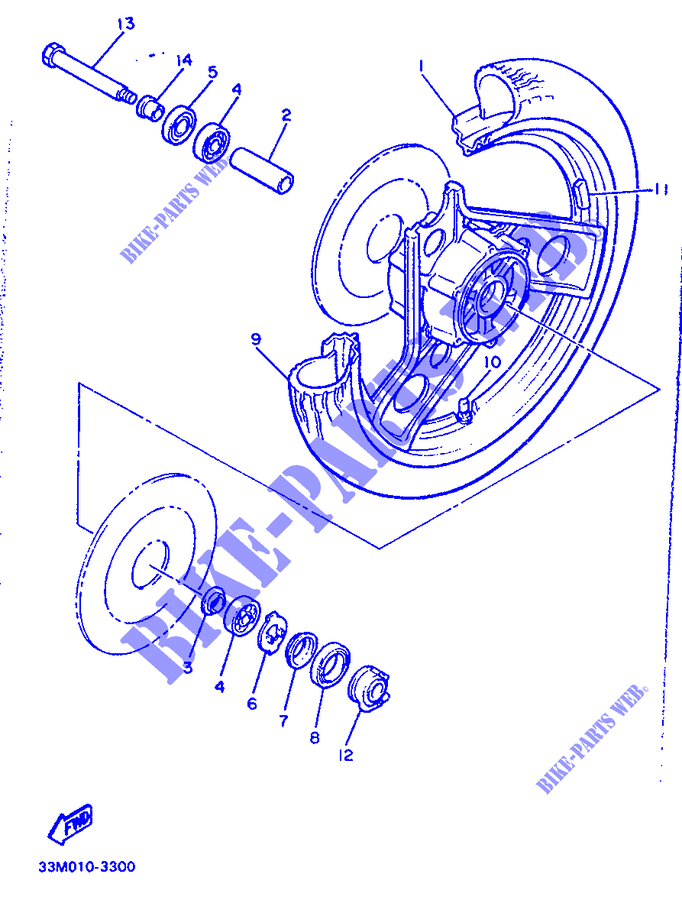 ROUE AVANT pour Yamaha XJ600H (53KW) de 1991