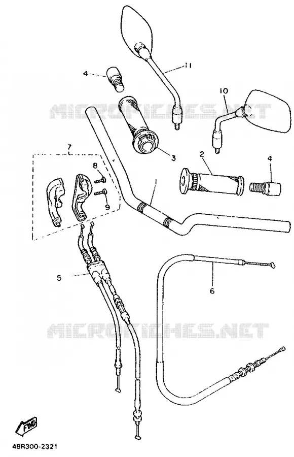 GUIDON ET CABLES Yamaha MOTO 600 1994 XJN  XJ600N