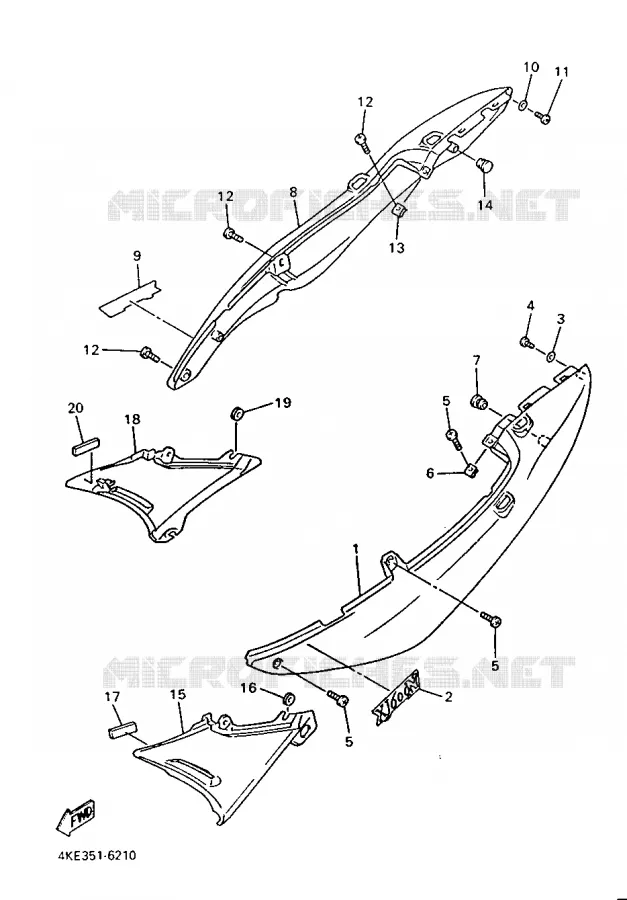 COUVERCLE LATERAL Yamaha MOTO 600 1996 XJN  XJ600N