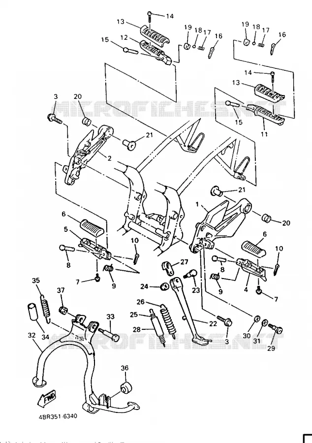 SUPPORT / REPOSE PIEDS Yamaha MOTO 600 1996 XJN  XJ600N
