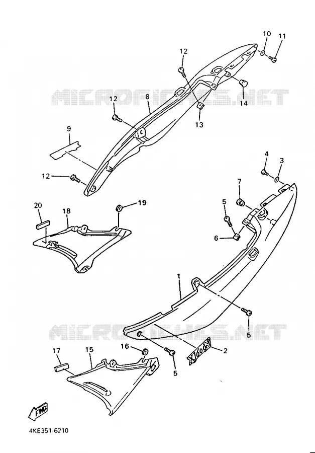COUVERCLE LATERAL Yamaha MOTO 600 1996 XJN  XJ600N
