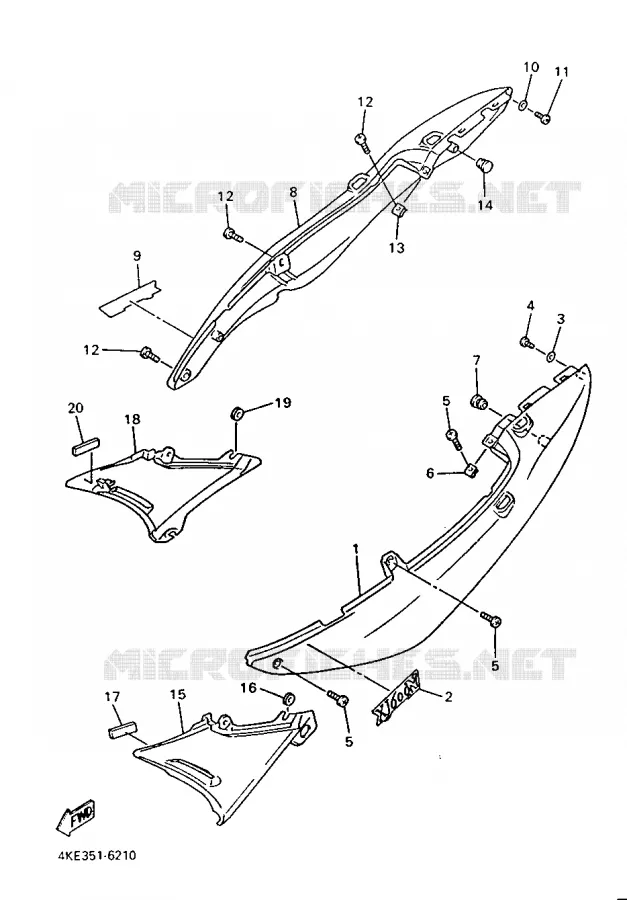 COUVERCLE LATERAL Yamaha MOTO 600 1998 XJN  XJ600N