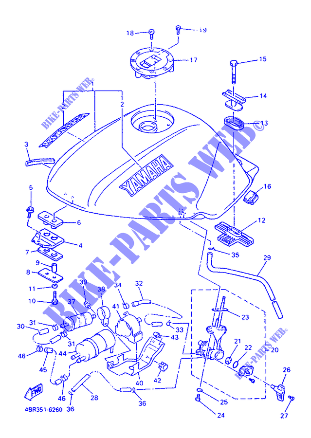 RESERVOIR A ESSENCE pour Yamaha XJ600N de 1998