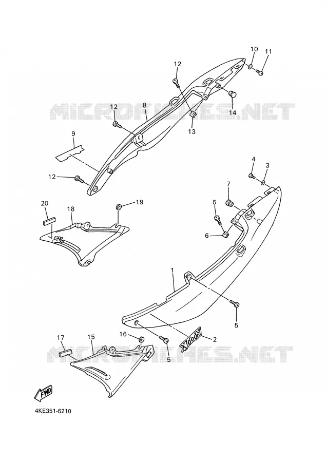 COUVERCLE LATERAL Yamaha MOTO 600 2002 XJN  XJ600N