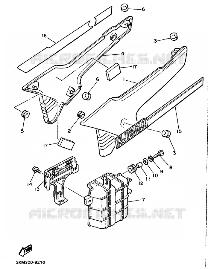 COUVERCLE LATERAL Yamaha MOTO 600 1989 XJ  XJ600N (37KW)
