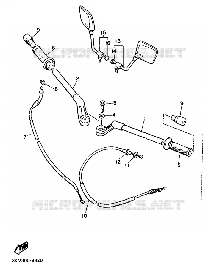 GUIDON ET CABLES Yamaha MOTO 600 1991 XJ  XJ600N (53KW)