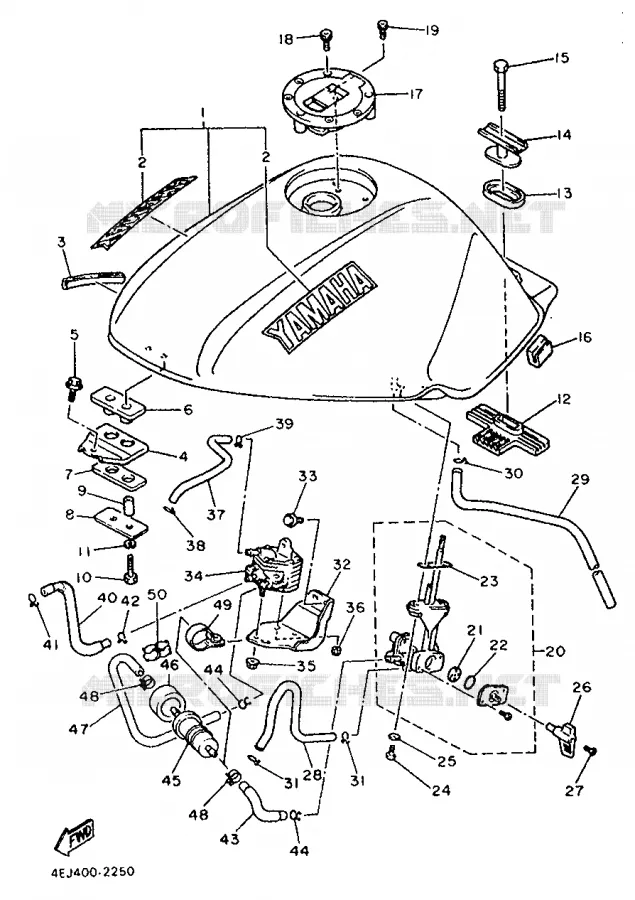 RESERVOIR A ESSENCE Yamaha MOTO 600 1992 XJS DIVERSION  XJ600S