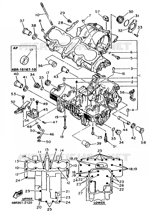 CARTER MOTEUR Yamaha MOTO 600 1992 XJS DIVERSION  XJ600S