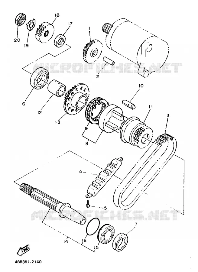 EMBRAYAGE DE DEMARREUR Yamaha MOTO 600 1992 XJS DIVERSION  XJ600S