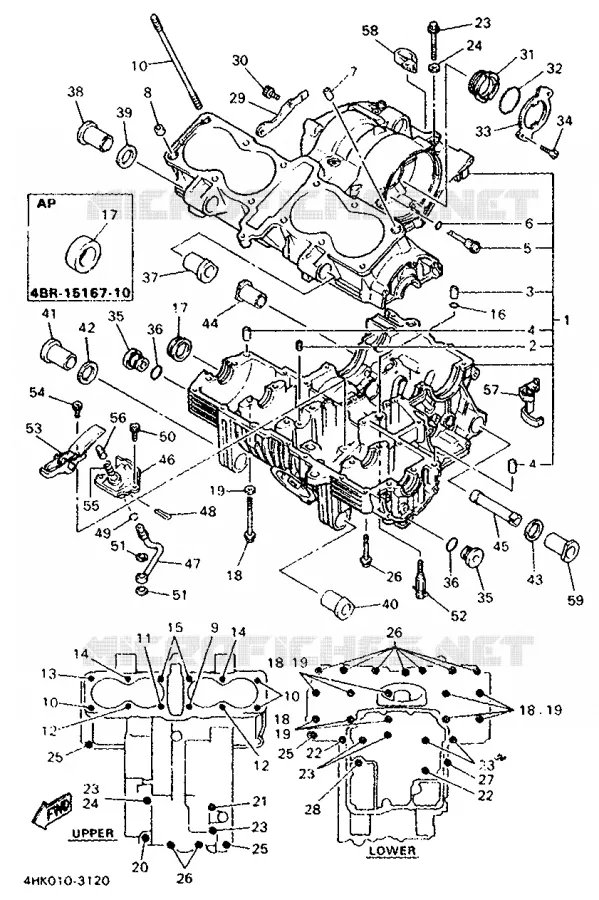 CARTER MOTEUR Yamaha MOTO 600 1993 XJS DIVERSION  XJ600S