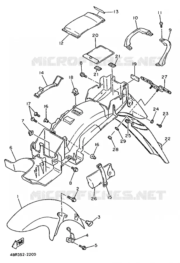 GARDE BOUE Yamaha MOTO 600 1994 XJS DIVERSION  XJ600S
