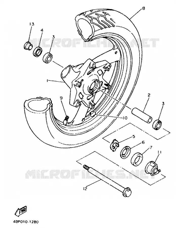 ROUE AVANT Yamaha MOTO 600 1995 XJS DIVERSION  XJ600S