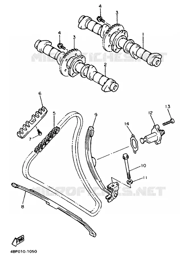 ARBRE A CAMES / CHAINE DE DISTRIBUTION Yamaha MOTO 600 1995 XJS DIVERSION  XJ600S