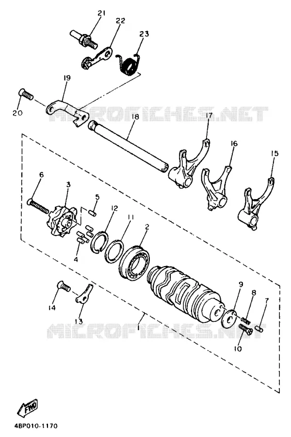 BARILLET DE SELECTION / FOURCHETTES Yamaha MOTO 600 1995 XJS DIVERSION  XJ600S