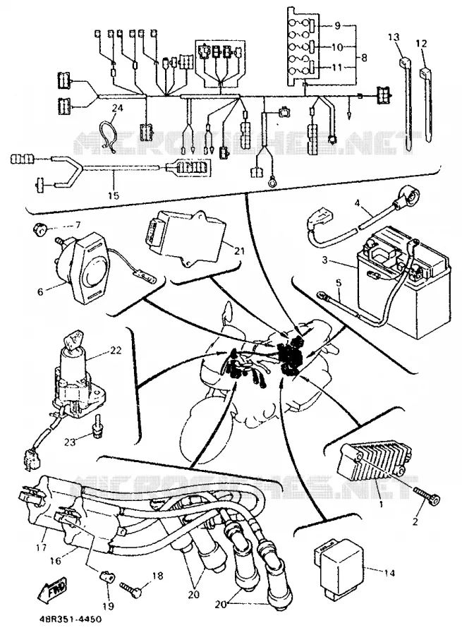 PARTIE ELECTRIQUE 1 Yamaha MOTO 600 1995 XJS DIVERSION  XJ600S