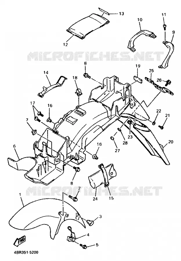 GARDE BOUE Yamaha MOTO 600 1995 XJS DIVERSION  XJ600S