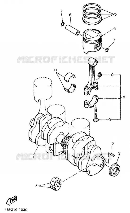 VILEBREQUIN / PISTON Yamaha MOTO 600 1995 XJS DIVERSION  XJ600S