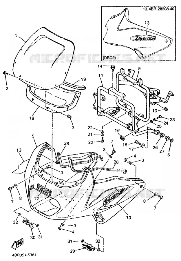 CARENAGE AVANT Yamaha MOTO 600 1995 XJS DIVERSION  XJ600S