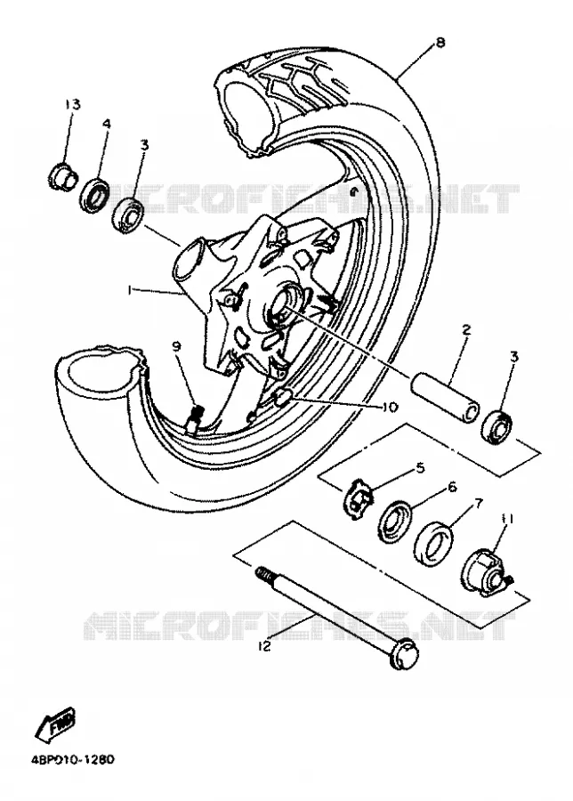ROUE AVANT Yamaha MOTO 600 1996 XJS DIVERSION  XJ600S