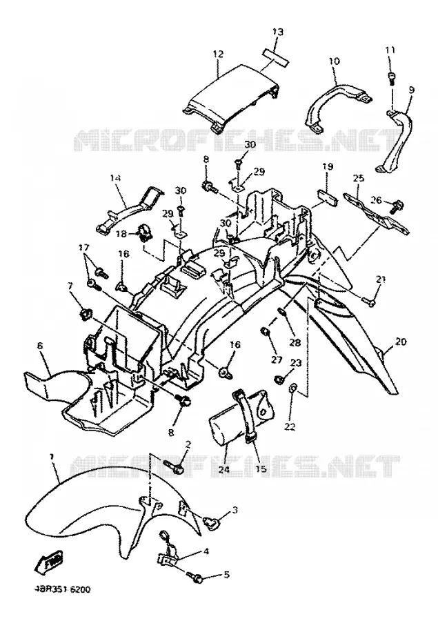 GARDE BOUE Yamaha MOTO 600 1996 XJS DIVERSION  XJ600S