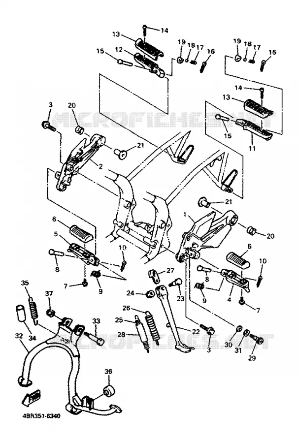 BEQUILLE / REPOSE PIEDS Yamaha MOTO 600 1996 XJS DIVERSION  XJ600S