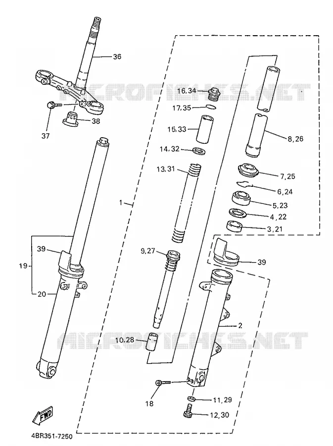 FOURCHE Yamaha MOTO 600 1997 XJS DIVERSION  XJ600S