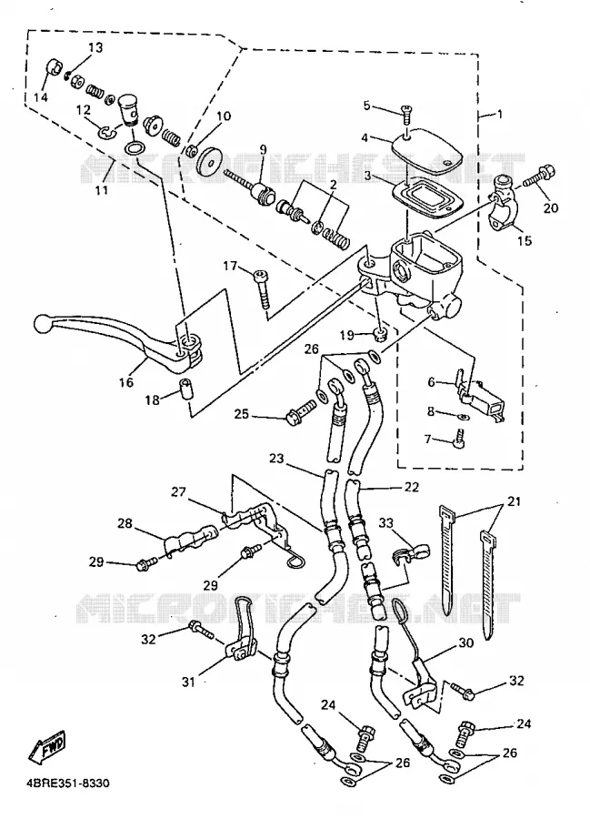 MAITRE CYLINDRE AVANT Yamaha MOTO 600 1998 XJS DIVERSION  XJ600S