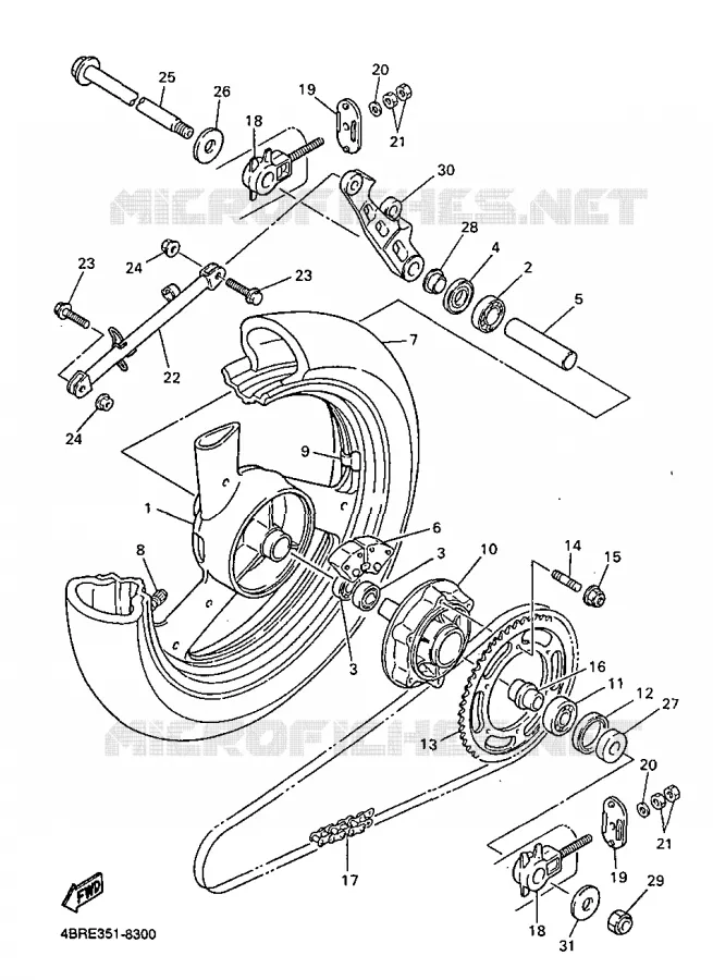 ROUE ARRIERE Yamaha MOTO 600 1998 XJS DIVERSION  XJ600S