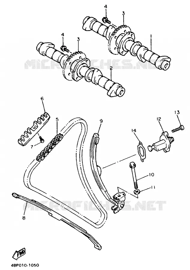 ARBRE A CAMES / CHAINE DE DISTRIBUTION Yamaha MOTO 600 1998 XJS DIVERSION  XJ600S