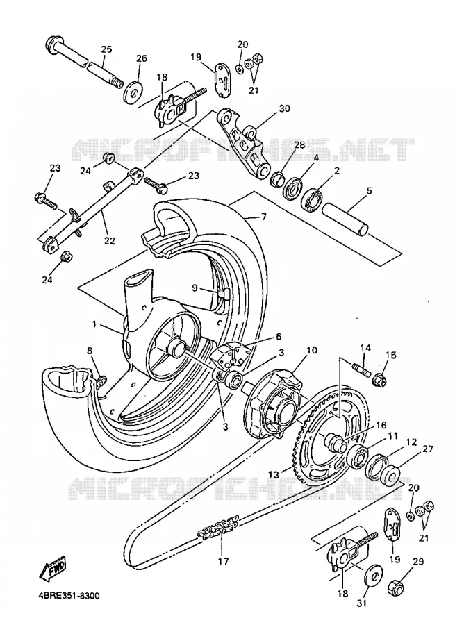 ROUE ARRIERE Yamaha MOTO 600 1999 XJS DIVERSION  XJ600S