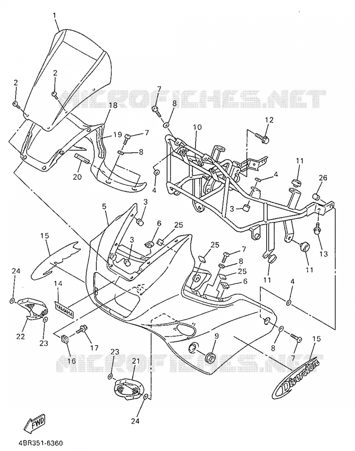 CARENAGES 1  Yamaha MOTO 600 1999 XJS DIVERSION  XJ600S