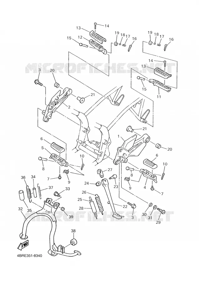 SUPPORT / REPOSE PIEDS Yamaha MOTO 600 2000 XJS DIVERSION  XJ600S
