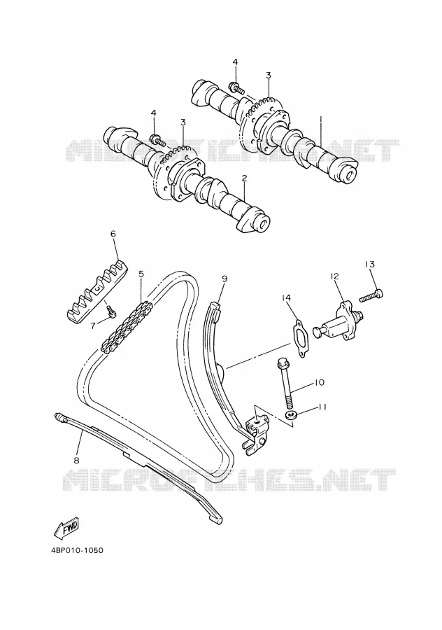 ARBRE A CAMES / CHAINE DE DISTRIBUTION Yamaha MOTO 600 2001 XJS DIVERSION  XJ600S