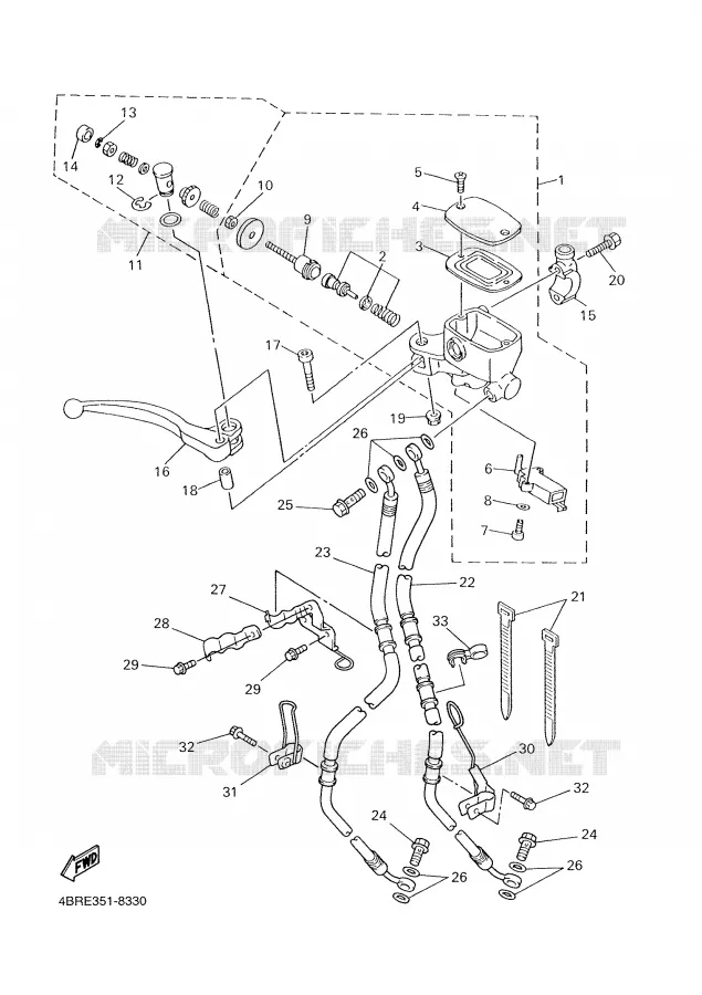 MAITRE CYLINDRE AVANT Yamaha MOTO 600 2001 XJS DIVERSION  XJ600S