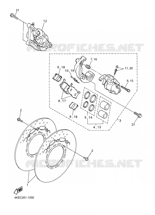 ETRIER DE FREIN AVANT Yamaha MOTO 600 2001 XJS DIVERSION  XJ600S