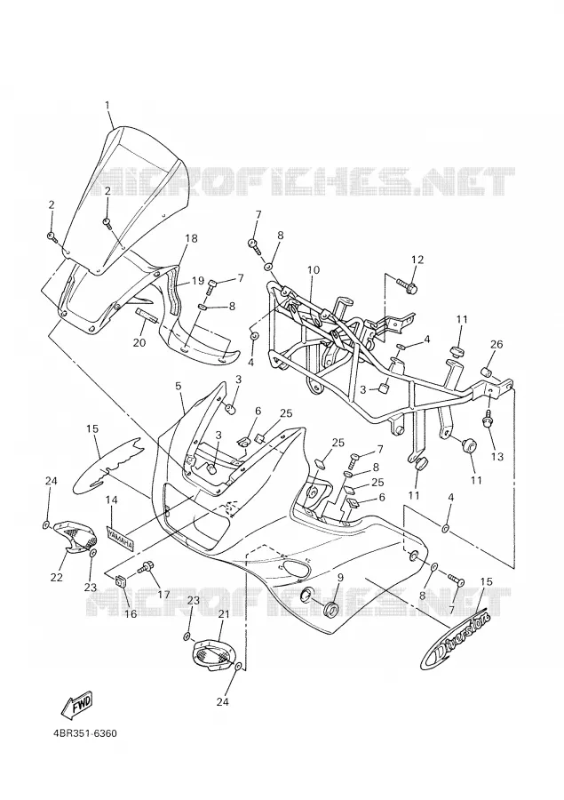 CARENAGES 1  Yamaha MOTO 600 2001 XJS DIVERSION  XJ600S