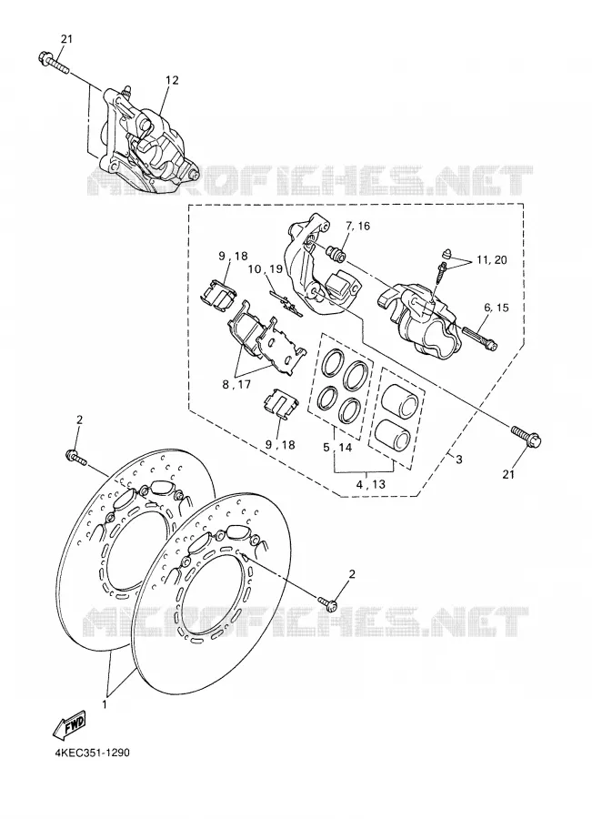 ETRIER DE FREIN AVANT Yamaha MOTO 600 2002 XJS DIVERSION  XJ600S