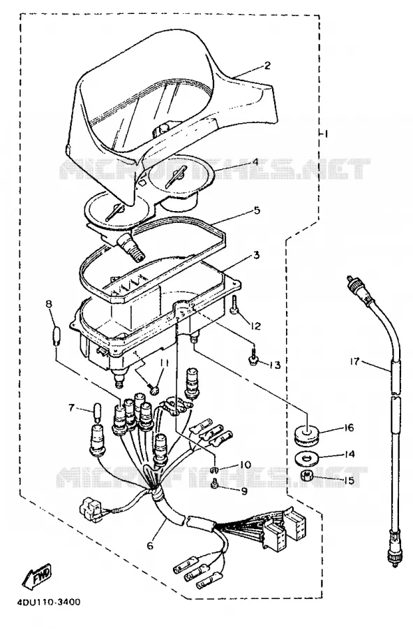 COMPTEUR  Yamaha MOTO 600 1994 XJS DIVERSION  XJ600S (25.1KW)