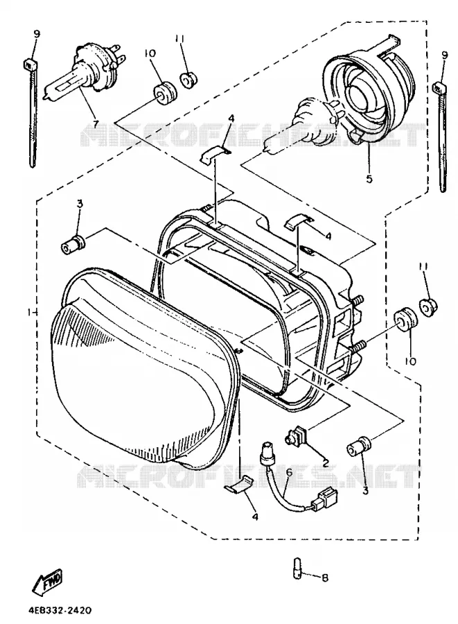 PHARE  Yamaha MOTO 600 1994 XJS DIVERSION  XJ600S (25.1KW)