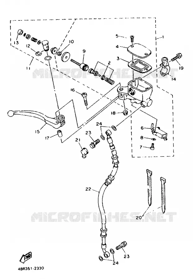 MAITRE CYLINDRE AVANT Yamaha MOTO 600 1992 XJS DIVERSION  XJ600S (37KW)