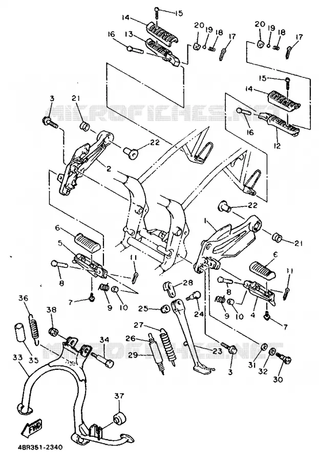 SUPPORT / REPOSE PIEDS Yamaha MOTO 600 1992 XJS DIVERSION  XJ600S (37KW)