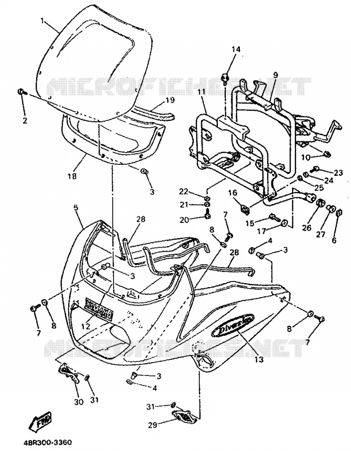 CARENAGES 2 Yamaha MOTO 600 1993 XJS DIVERSION  XJ600S (37KW)