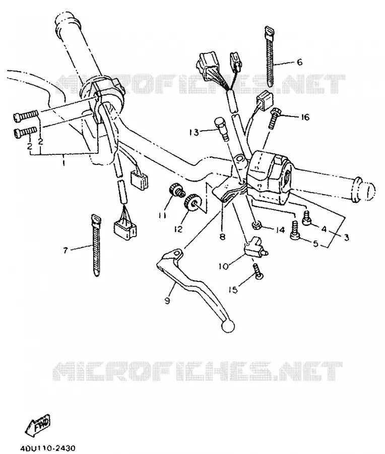 GUIDON ET CABLES Yamaha MOTO 600 1993 XJS DIVERSION  XJ600S (37KW)