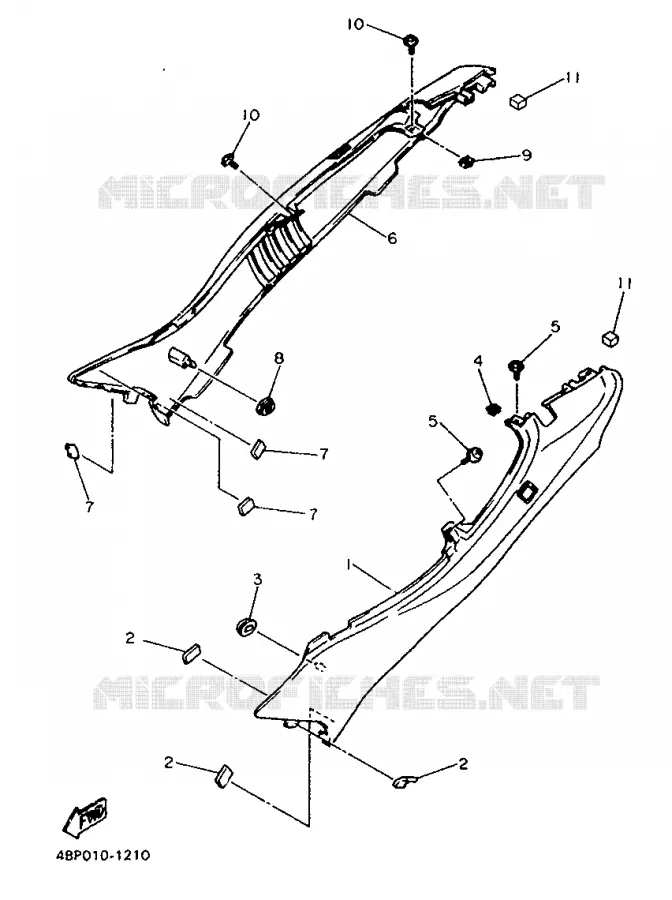 COUVERCLE LATERAL Yamaha MOTO 600 1994 XJS DIVERSION  XJ600S (37KW)