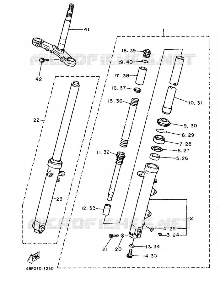 FOURCHE Yamaha MOTO 600 1994 XJS DIVERSION  XJ600S (37KW)